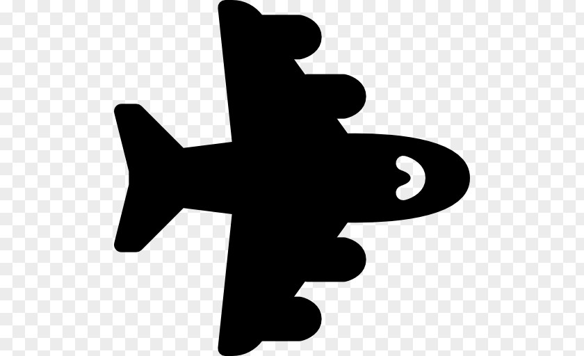 Airplane Black Silhouette White Clip Art PNG