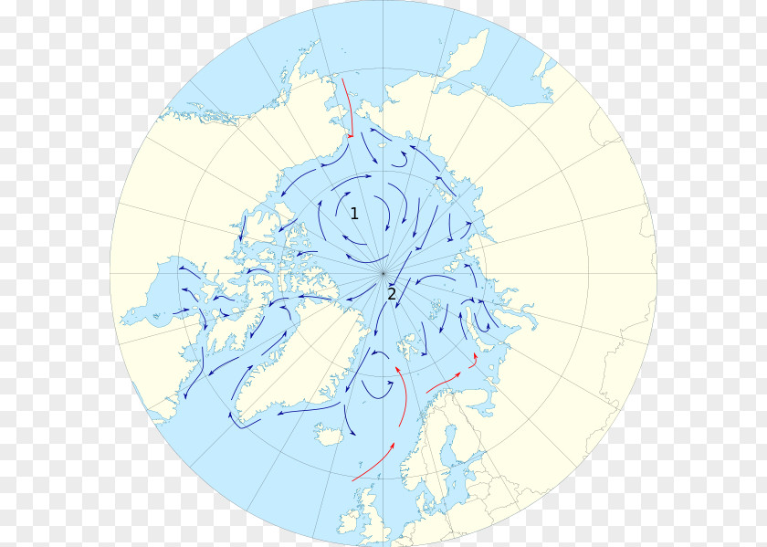 Earth Arctic Ocean Beaufort Gyre Circle Transpolar Drift Stream Polar Regions Of PNG