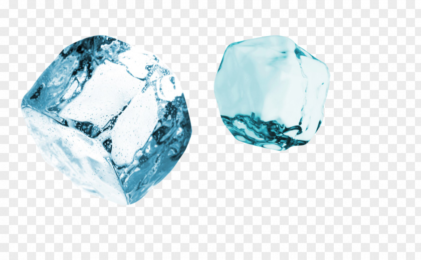 Ice Cube Geometry Blue PNG