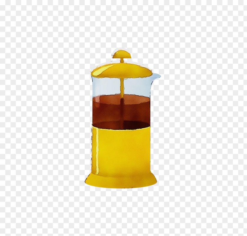 Liquid French Press Yellow Design Cylinder PNG