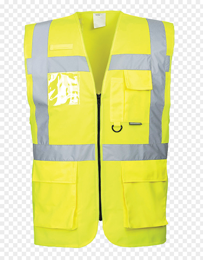 Waistcoat High-visibility Clothing Gilets Portwest Pocket PNG