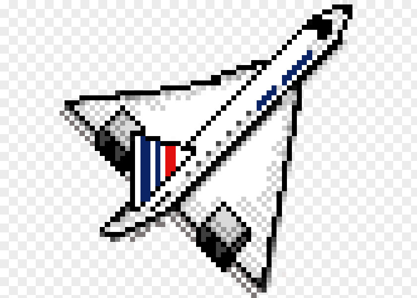 Pixel Art Air France Flight 4590 Concorde Airplane PNG