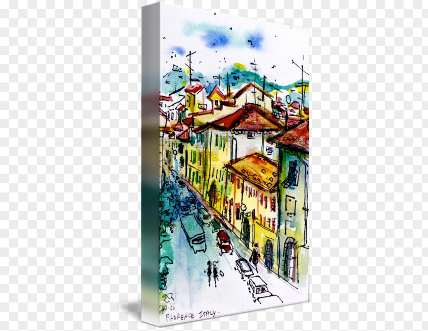 Florence Italy Watercolor Painting Advertising PNG