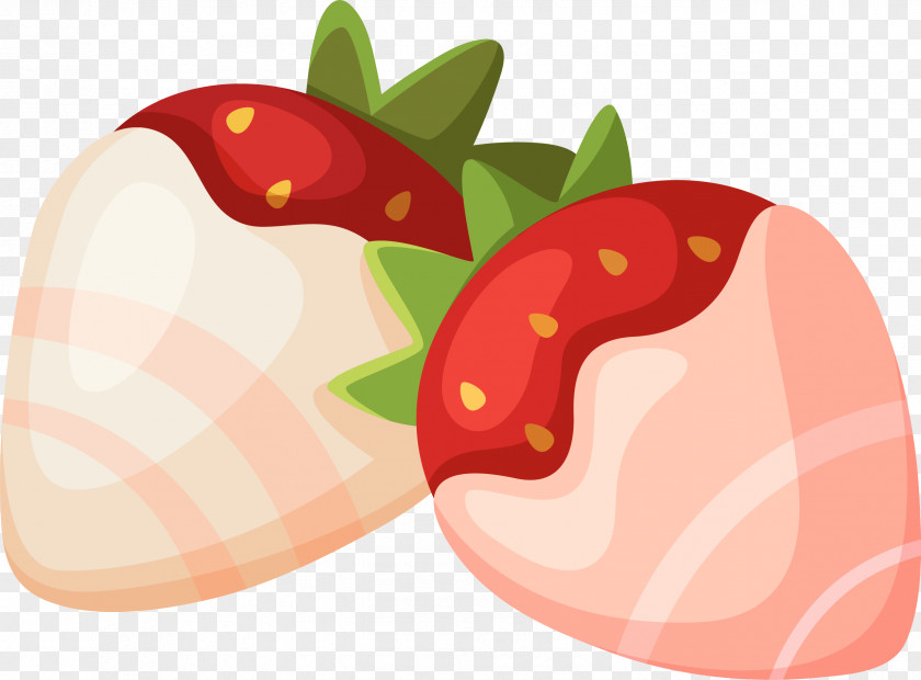 Hand Painted Red Strawberry Cupcake Torte Candy Confectionery PNG