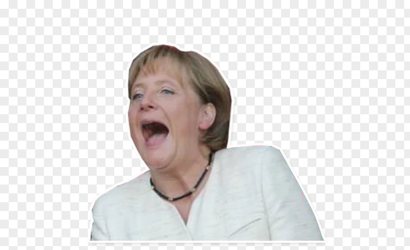Merkel Angela Sticker Telegram Politician Laughter PNG
