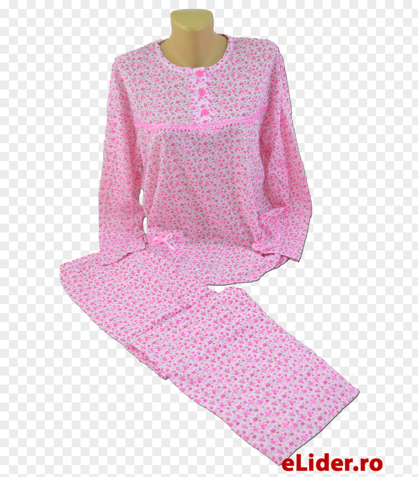 Pijama Polka Dot Pajamas Pink M Sleeve RTV PNG