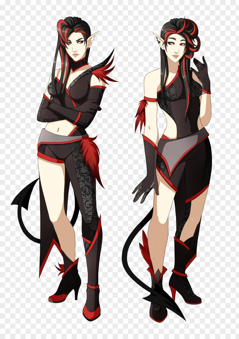 Demon Angel Spirit Game Costume Design PNG