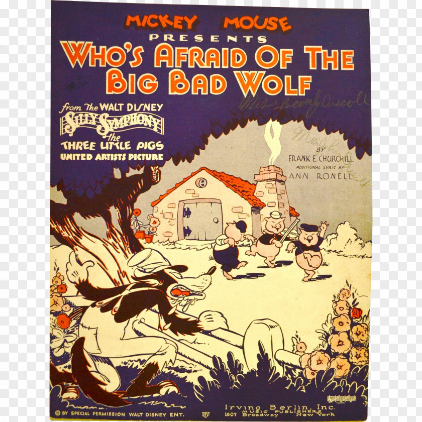 Mickey Mouse Who's Afraid Of The Big Bad Wolf? Gray Wolf Walt Disney Company PNG
