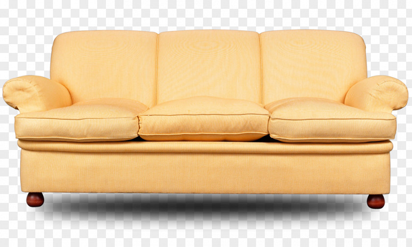 Camel Leather Sofa Loveseat Couch PNG