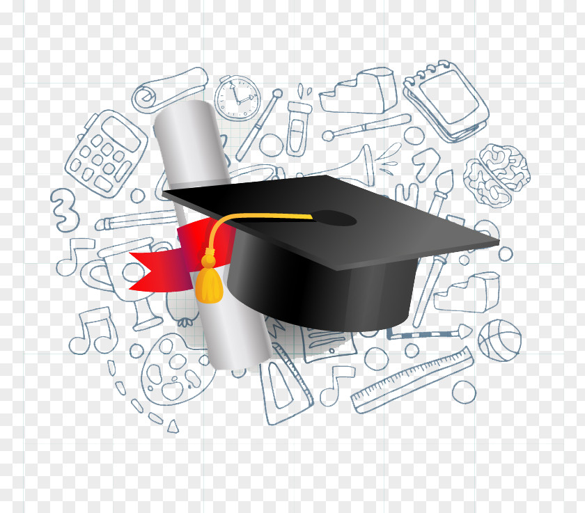 Dr. Cap And Diploma Vector Material Icon PNG