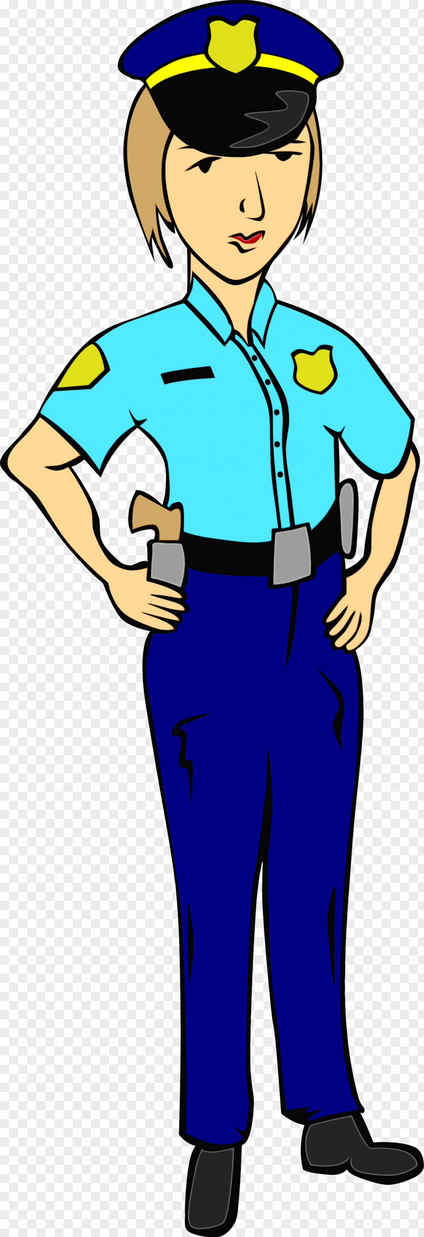 Costume Electric Blue Police Cartoon PNG