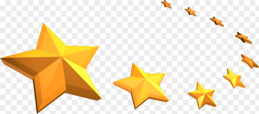 Three-dimensional Hand-painted Yellow Stars Euclidean Vector PNG