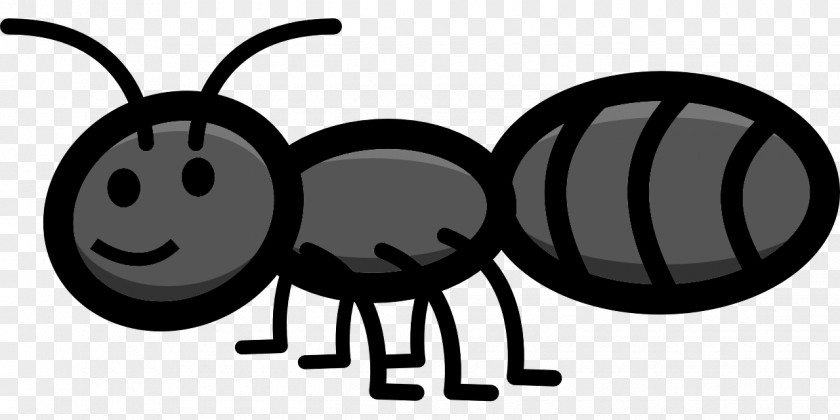 Black And White Ant Drawing Clip Art PNG