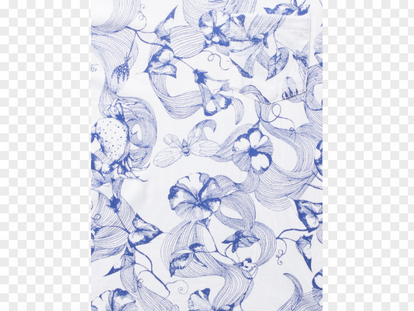 Flora Fauna And Merryweather Textile Blue White Pottery Porcelain PNG
