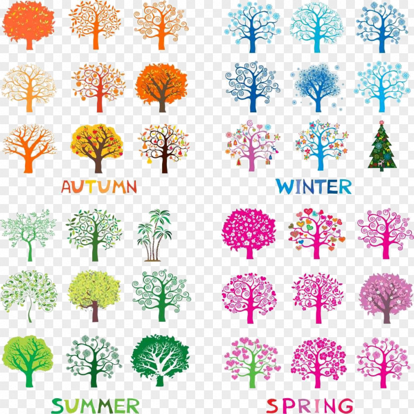 Spring And Summer Autumn Winter Canopy Pattern PNG and summer autumn winter canopy pattern clipart PNG