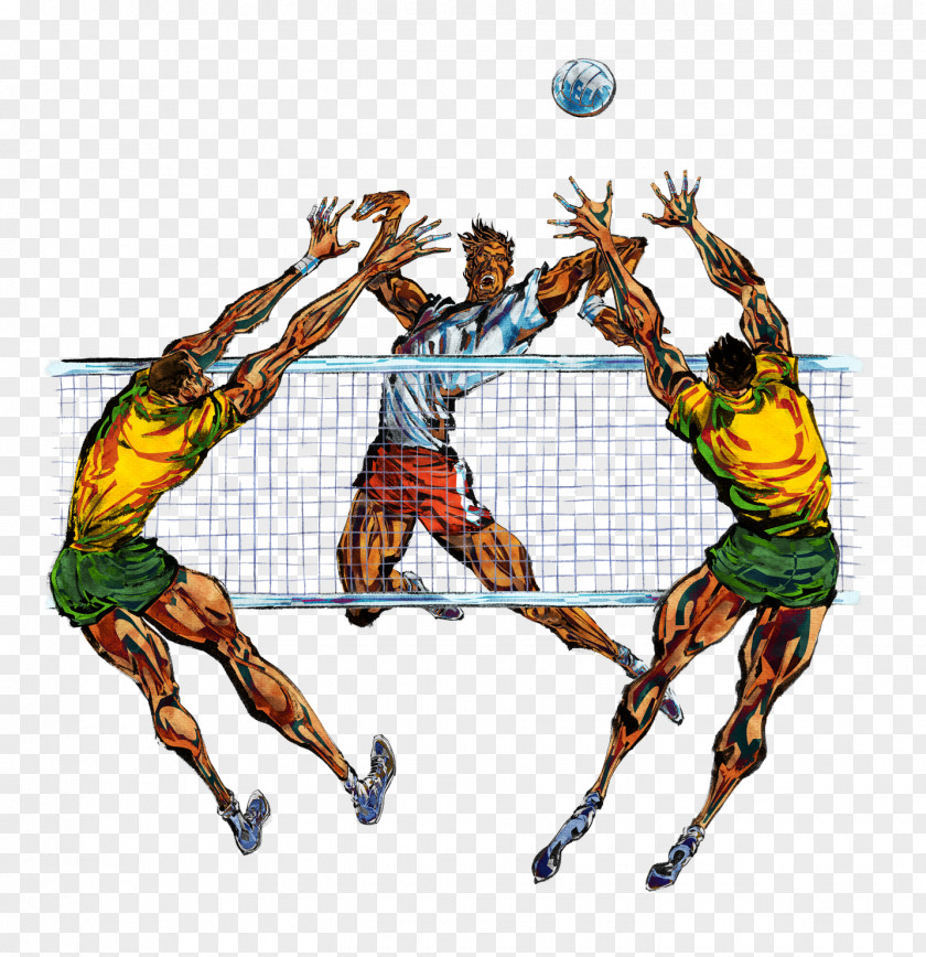 Hand-painted Volleyball Sport Template PNG
