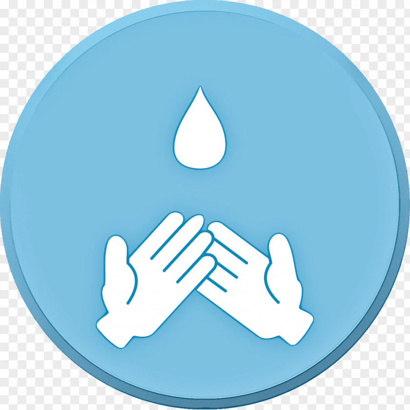 Blue Hand Circle Symbol Icon PNG