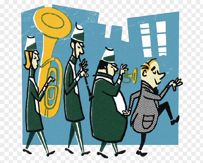 Cartoon Walking Band Model Sheet Graphic Design Illustration PNG