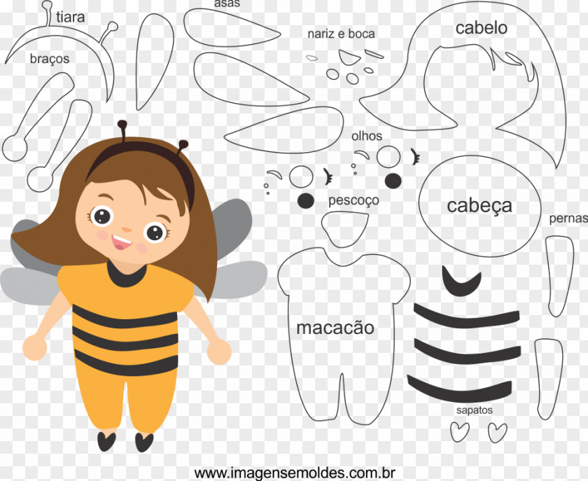 Colmeia De Abelha Molde Handicraft Engagement Bee Felt PNG