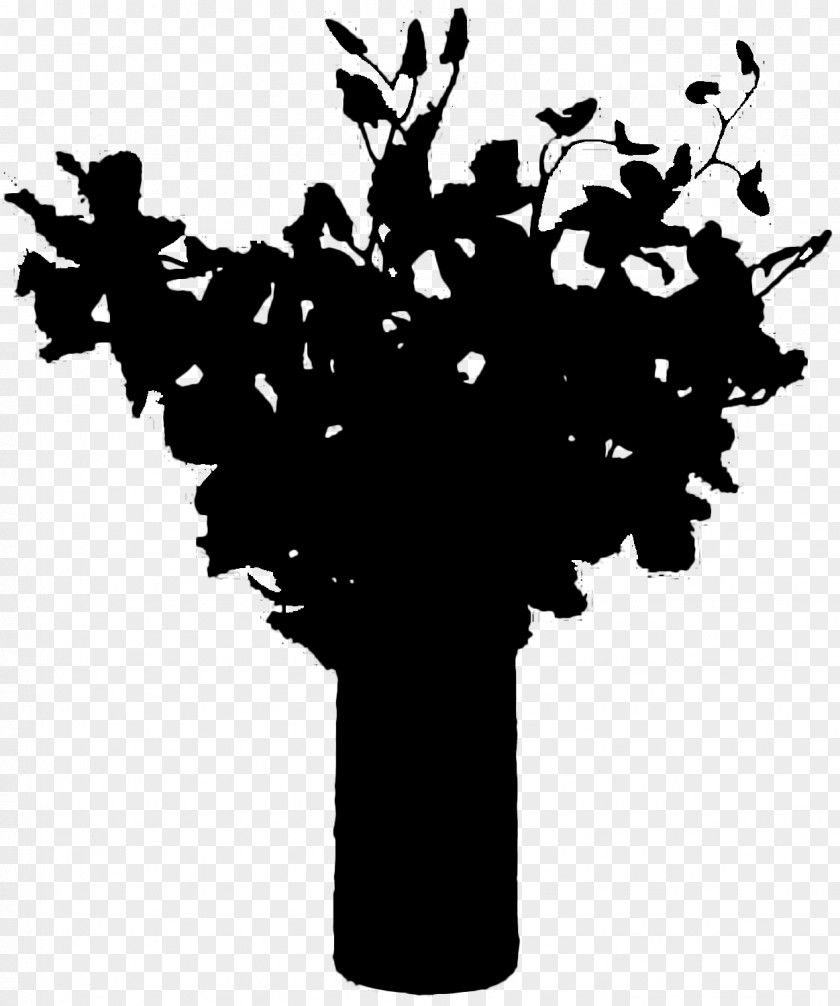 Flowering Plant Silhouette Font Branching PNG