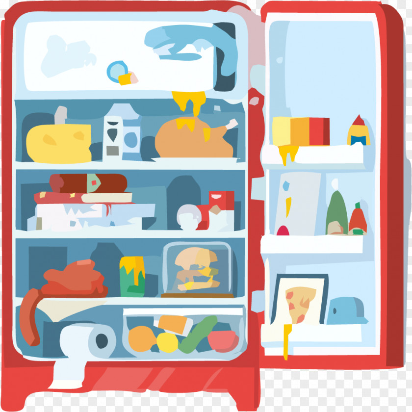 Vector Red Refrigerator Apartment Dribbble PNG