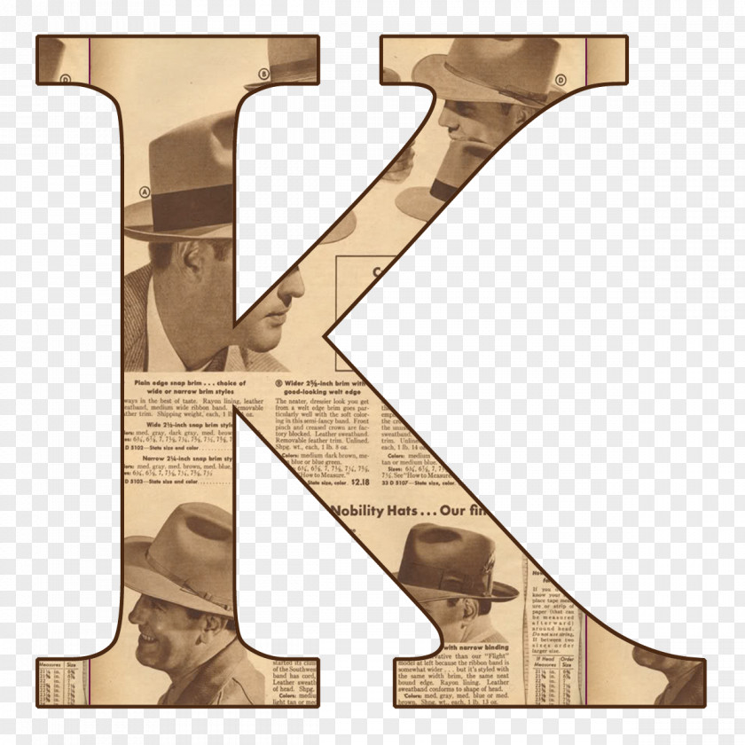 K Letter Alphabet Newspaper I PNG