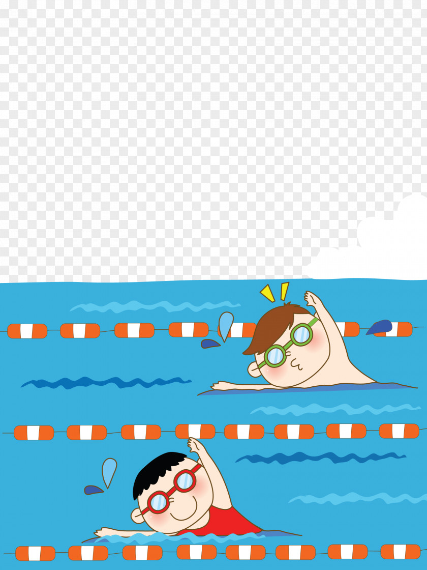 Swimming Training Children Background PNG