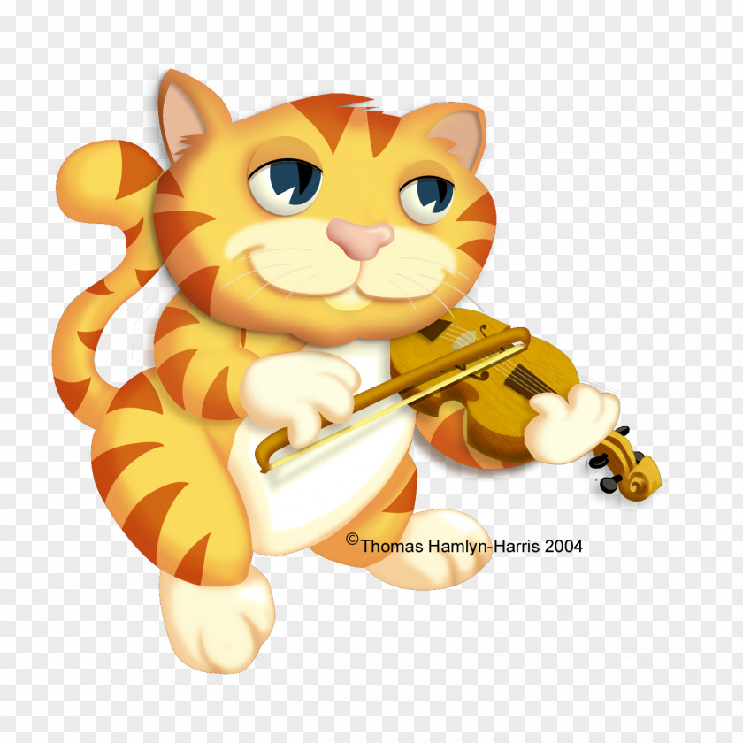 Cartoon Violin Fiddle Cat Whiskers PNG