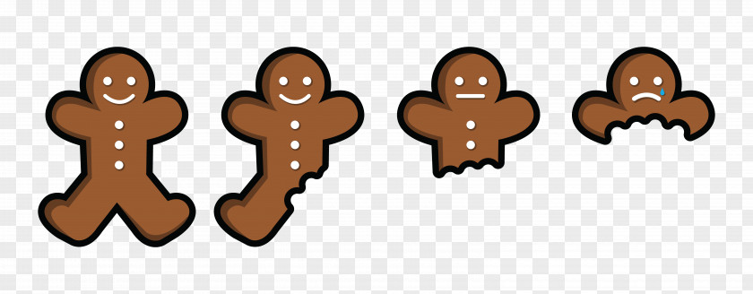 Gingerbread Man Eating Food Clip Art PNG