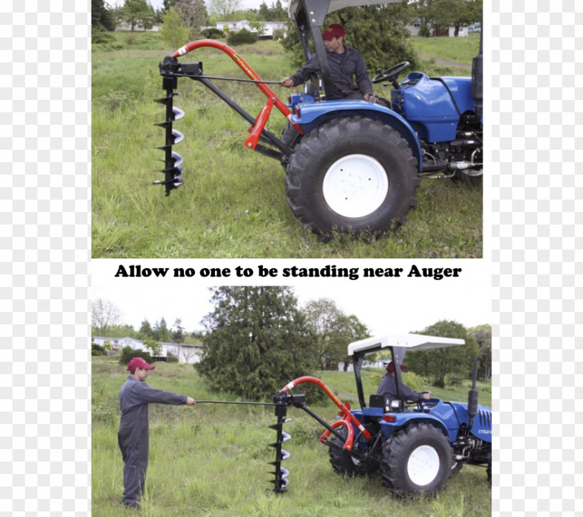 Tractor Tire Post Hole Digger Car Motor Vehicle PNG