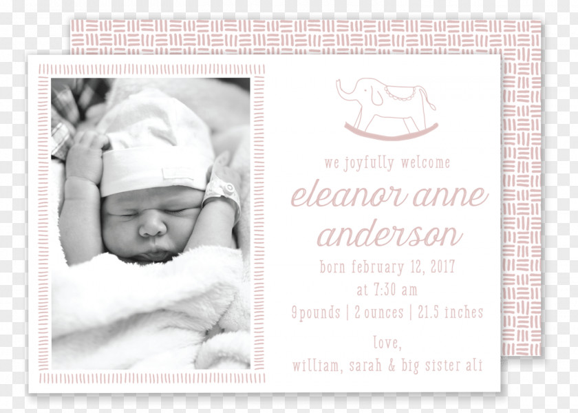Birth Announcement Paper Wedding Invitation Child Infant PNG