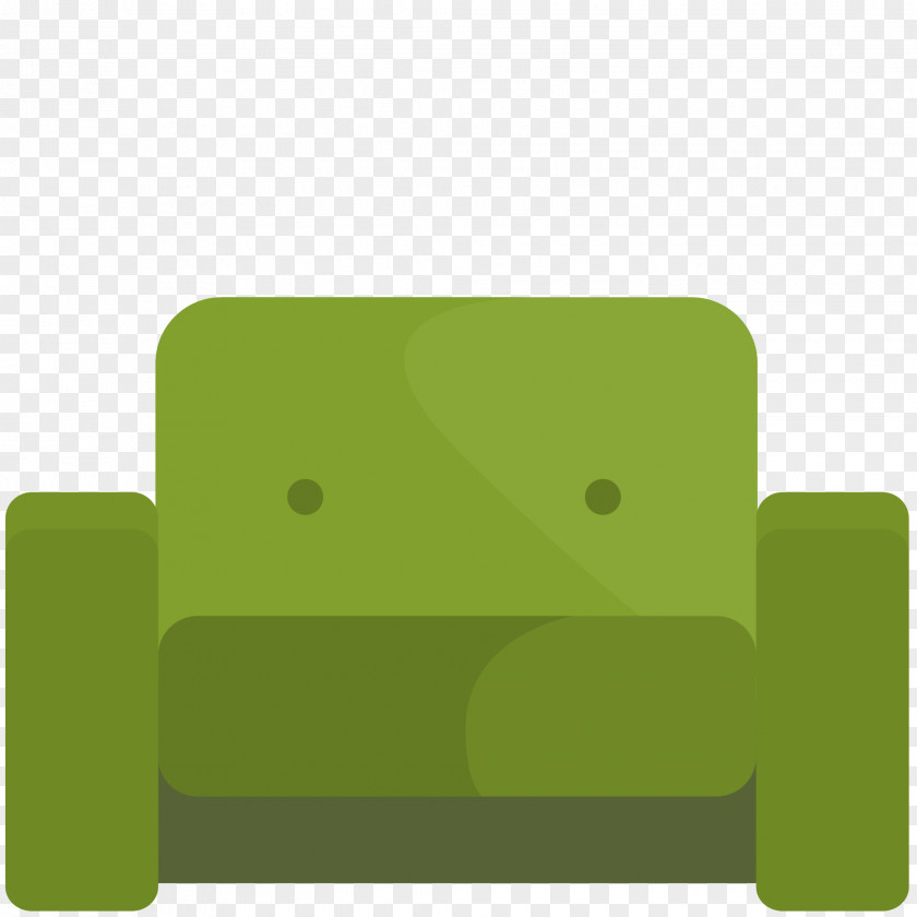 Flat Sofa Rectangle Green PNG