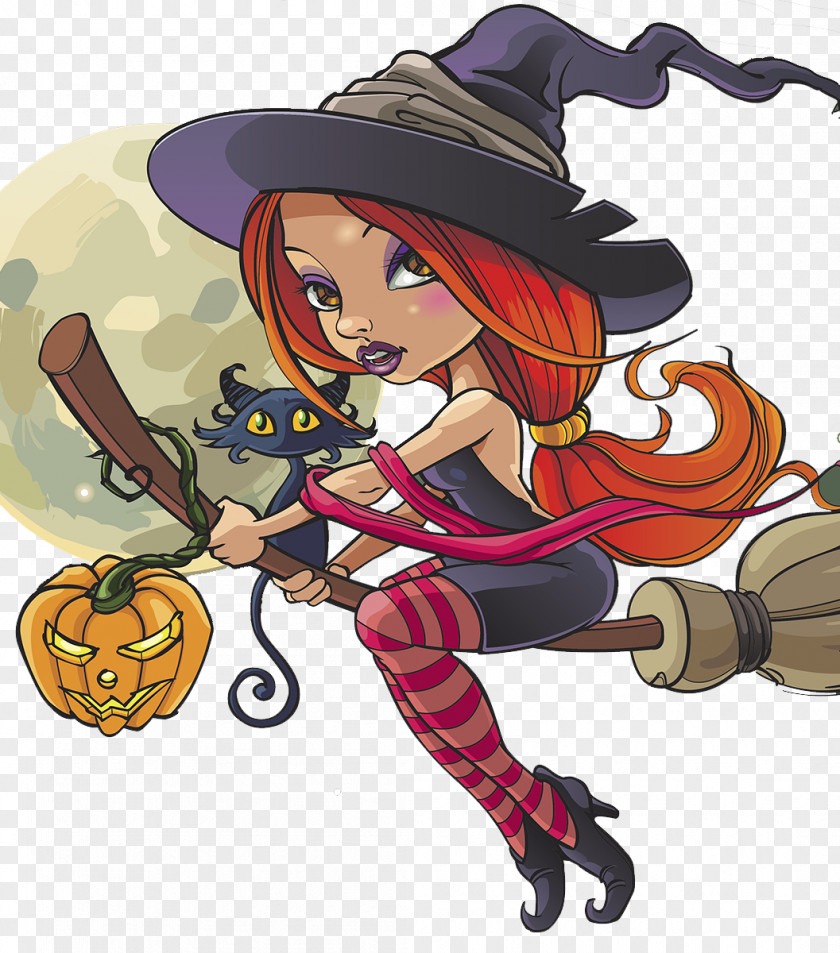 Halloween Witch Illustration PNG