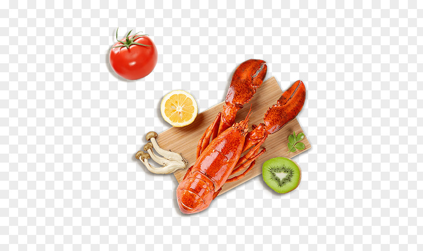 The Lobster On Cutting Board American Palinurus Food Vegetable PNG