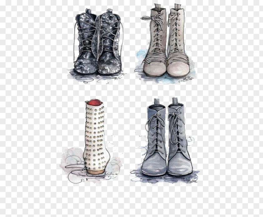Tie His Boots Fashion Illustration Shoe Drawing PNG