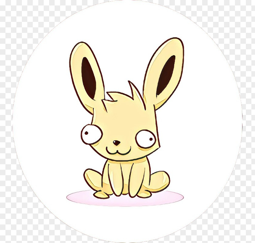 Cartoon Rabbit Head Yellow Nose PNG