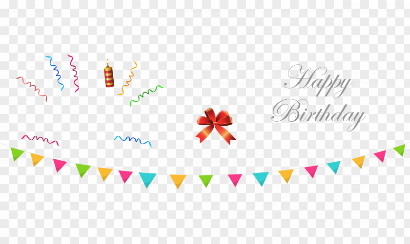Happy Birthday Elements Ribbon Download PNG
