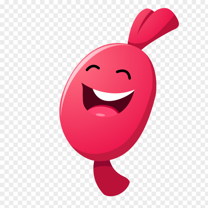Red Cartoon Smiley Candy PNG