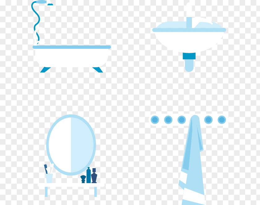 Blue Kitchen Appliances Towel PNG