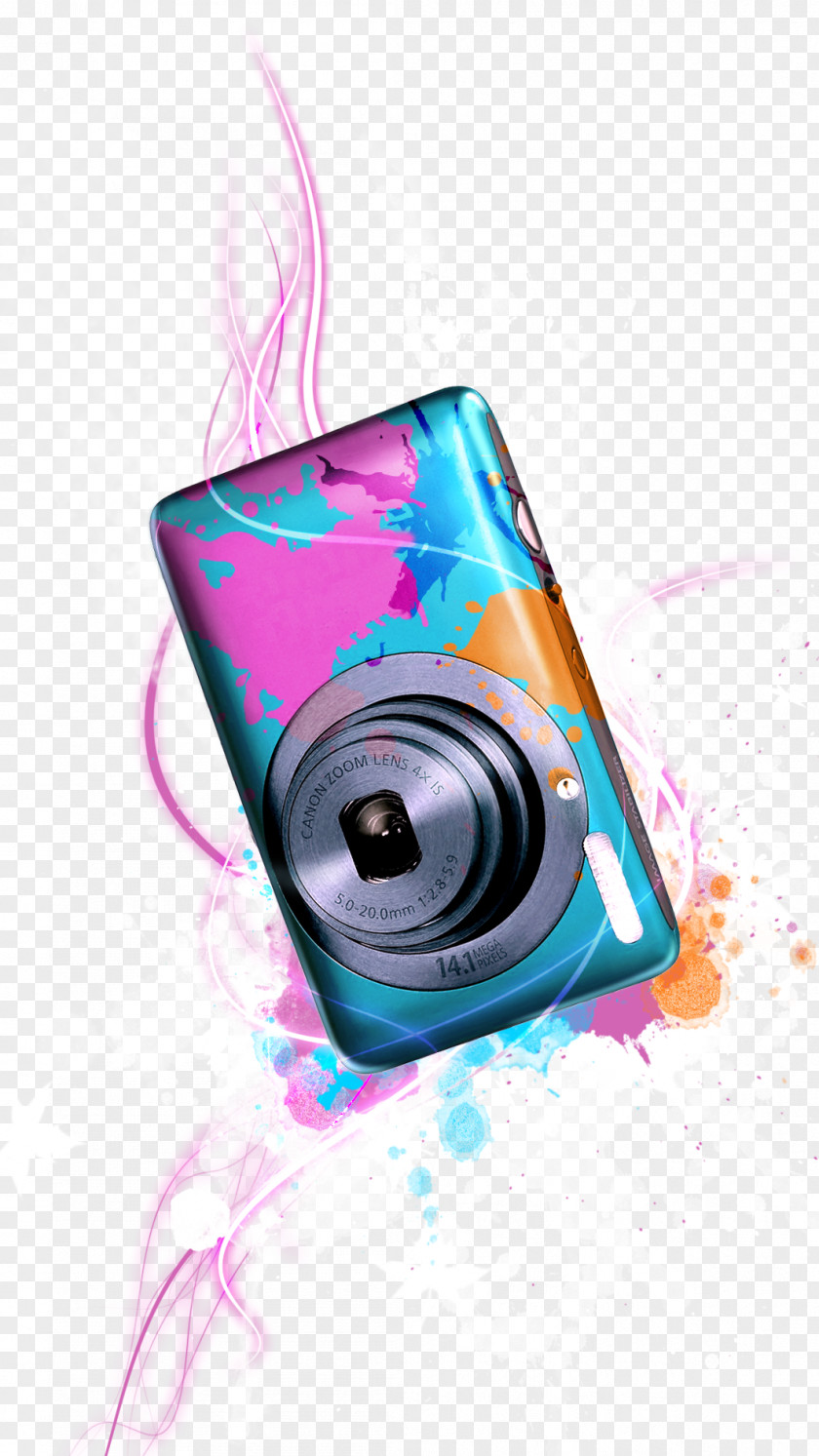 Colorful Digital Camera Poster Canon Photography PNG