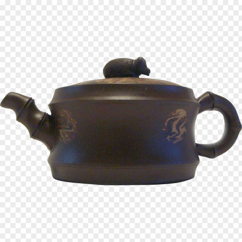 Kettle Teapot Pottery Ceramic Cobalt Blue PNG