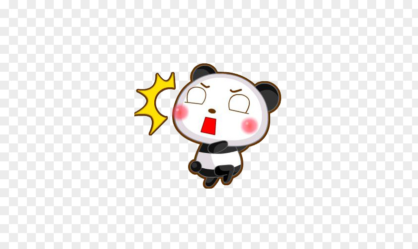 Little Panda Surprised Expression Cartoon Surprise Sticker Comics PNG