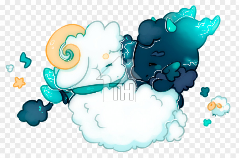 Sheepy Illustration Clip Art Animal Character Turquoise PNG