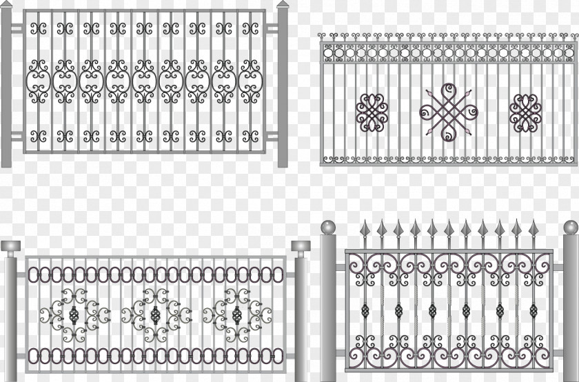 Vector Gates Fence Wrought Iron Railing PNG