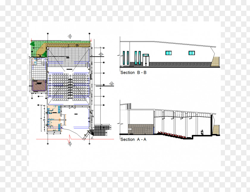 Design Computer-aided Auditorium Architecture Plan PNG
