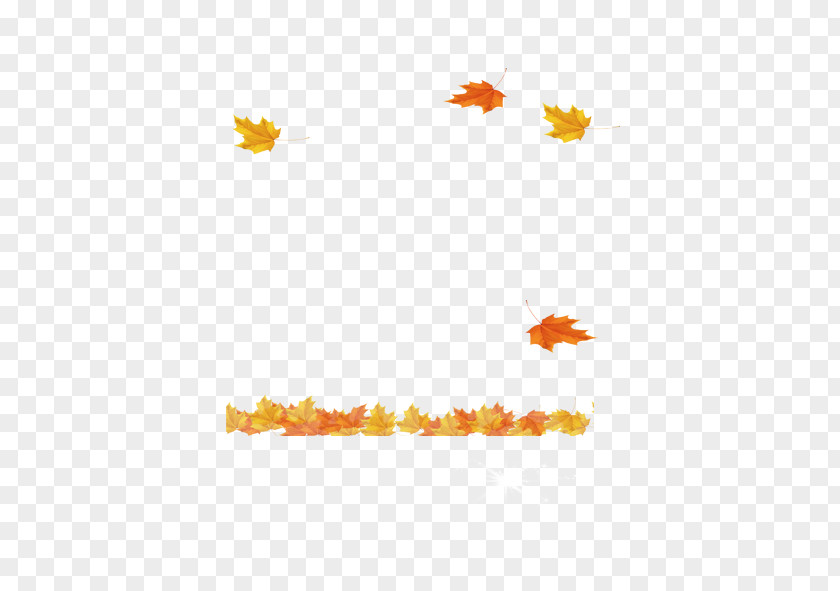 Floating Autumn Leaves Yellow Area Pattern PNG