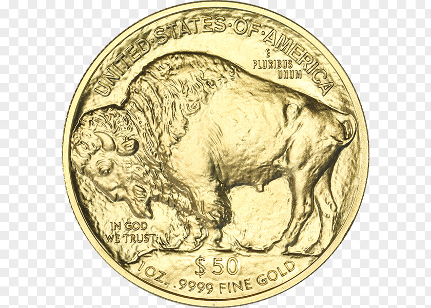 Gold Dime United States American Buffalo Bullion Coin PNG