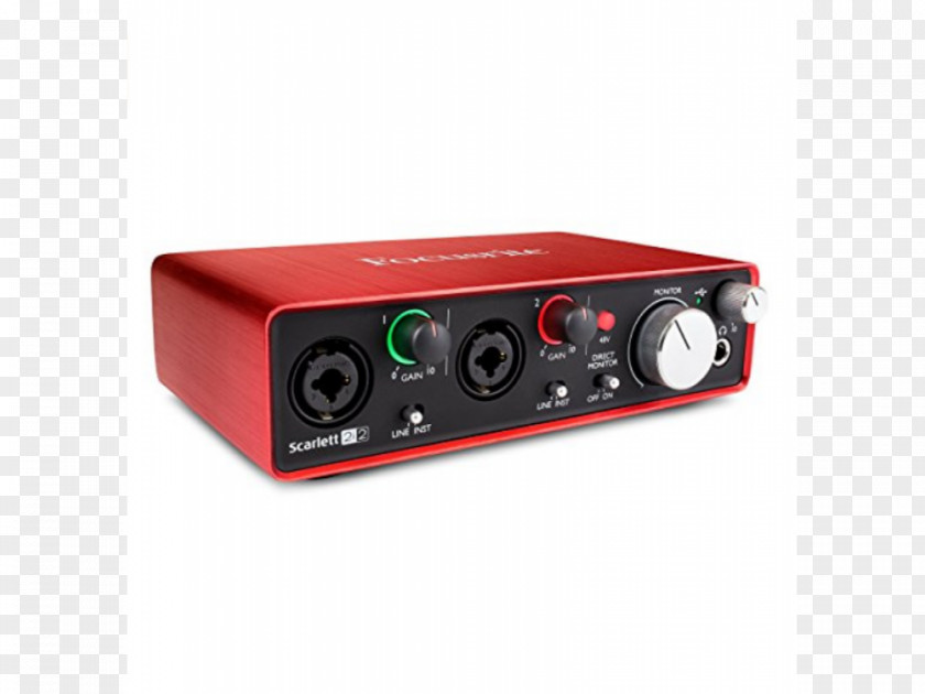 Microphone Preamplifier Focusrite Scarlett 2i2 2nd Gen Sound Cards & Audio Adapters PNG