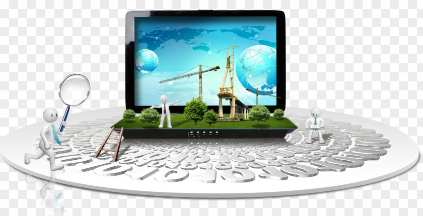 Three-dimensional Cartoon Computer Decoration Technology Layers File PNG