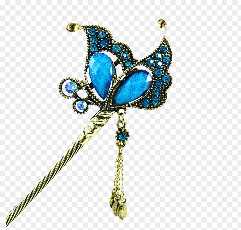 Peacock Pendant Retro Bob Hairpin Fashion Accessory Headgear PNG